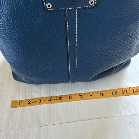 Coach Hamilton Blue Pebbled Leather Hobo Tote Bag - Picture 8 of 16